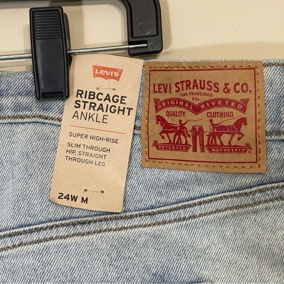 Levi’s rib cage straight blue jeans NWT women’s size 24W - Picture 9 of 10